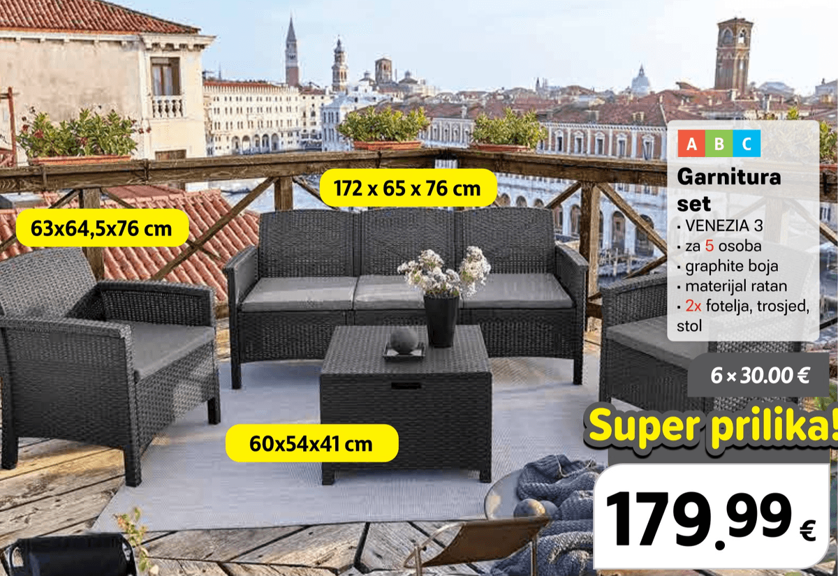 Garnitura set VENEZIA 3 - Akcija u trgovini Plodine