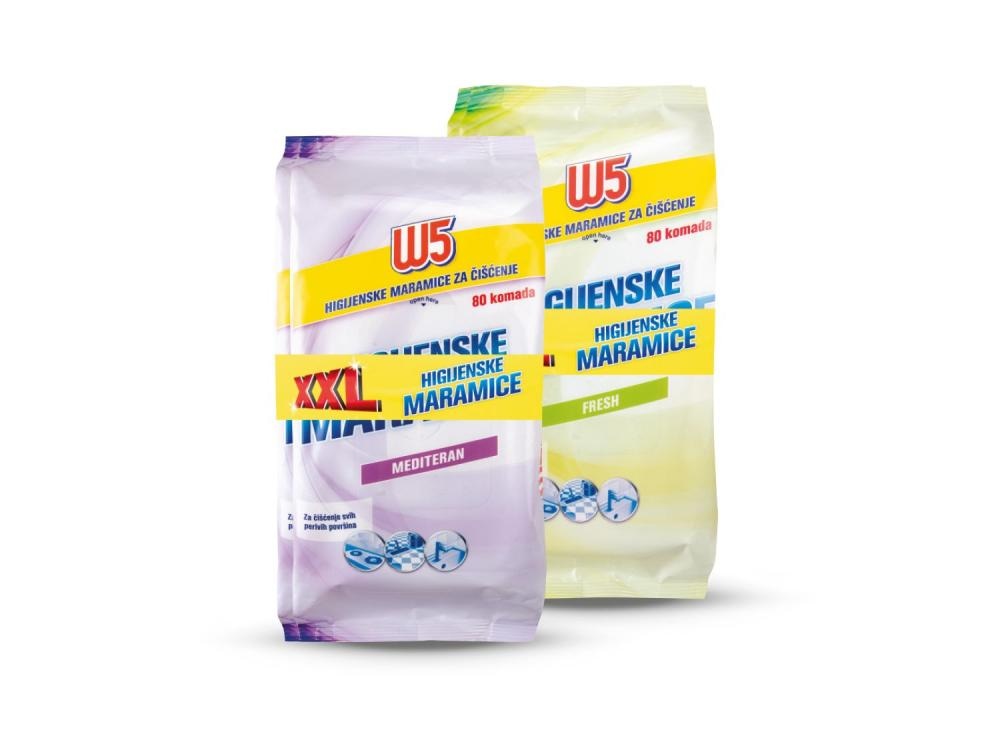 W5 Higijenske maramice za čišćenje XXL 2 x 80 kom - Akcija u trgovini Lidl