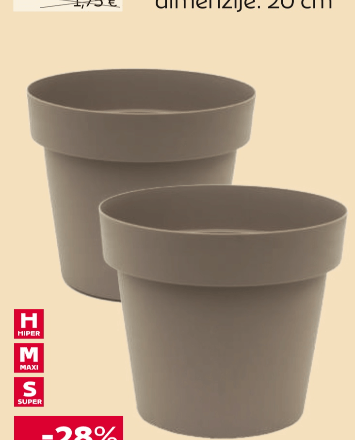 Posuda za cvijeće 1 kom - Akcija u trgovini Tommy