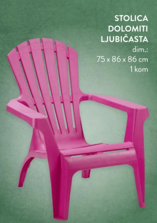 Stolica Dolomiti Ljubičasta 1 kom - Akcija u trgovini Interspar