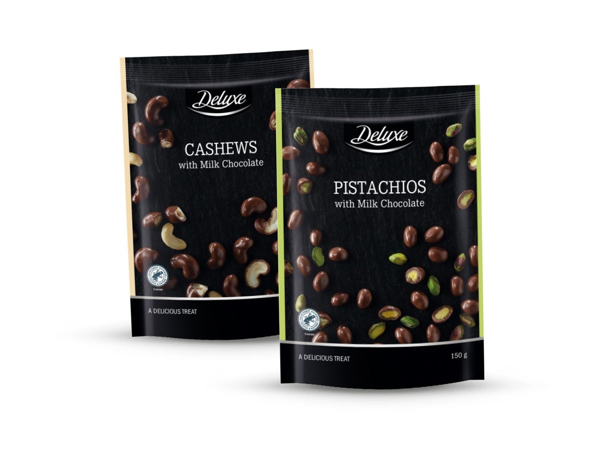 Orašasti plodovi s mliječnom čokoladom 175 g Deluxe - Akcija u trgovini Lidl