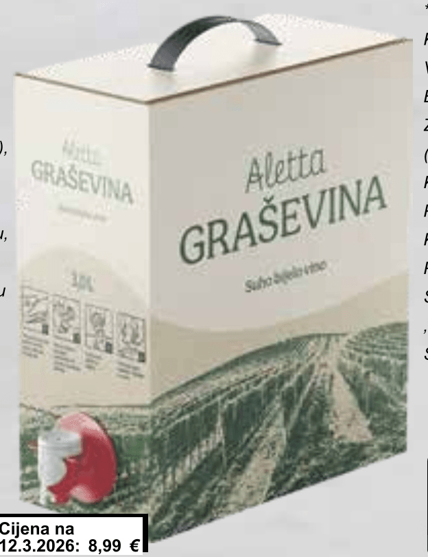 Vino Graševina Alettta 3 l - Akcija u trgovini KTC