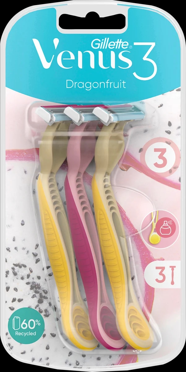 Gillette Venus 3 Dragonfruit jednokratni brijači 3 kom. - Akcija u trgovini Dm