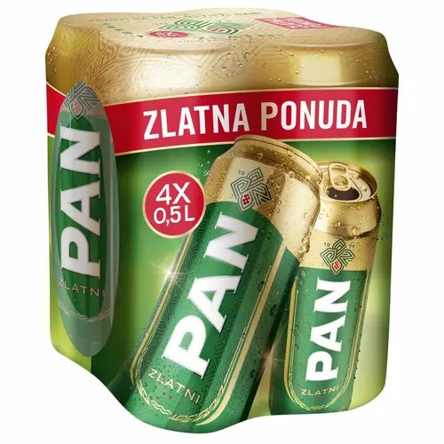 PAN Zlatni Pivo 4 x 0.5 l - Akcija u trgovini Ribola
