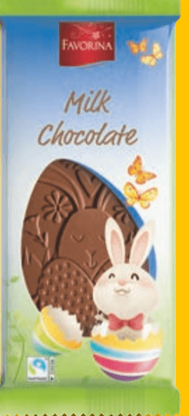 FAVORINA Mliječna čokolada s uskršnjim motivima 100 g - Akcija u trgovini Lidl