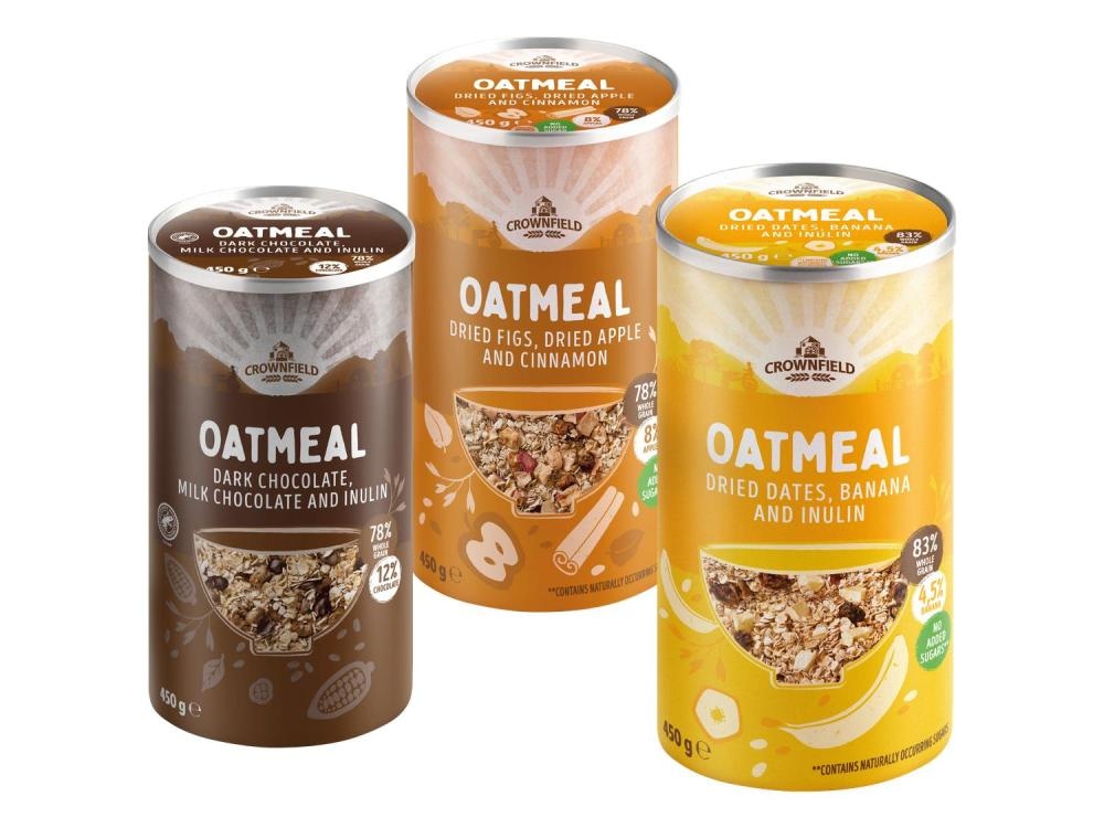 CROWNFIELD Zobena kaša bez šećera 450 g - Akcija u trgovini Lidl