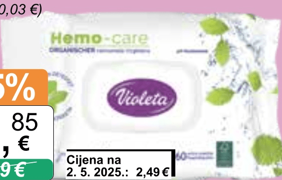 Hemo-care vlažne maramice 60 kom - Akcija u trgovini KTC