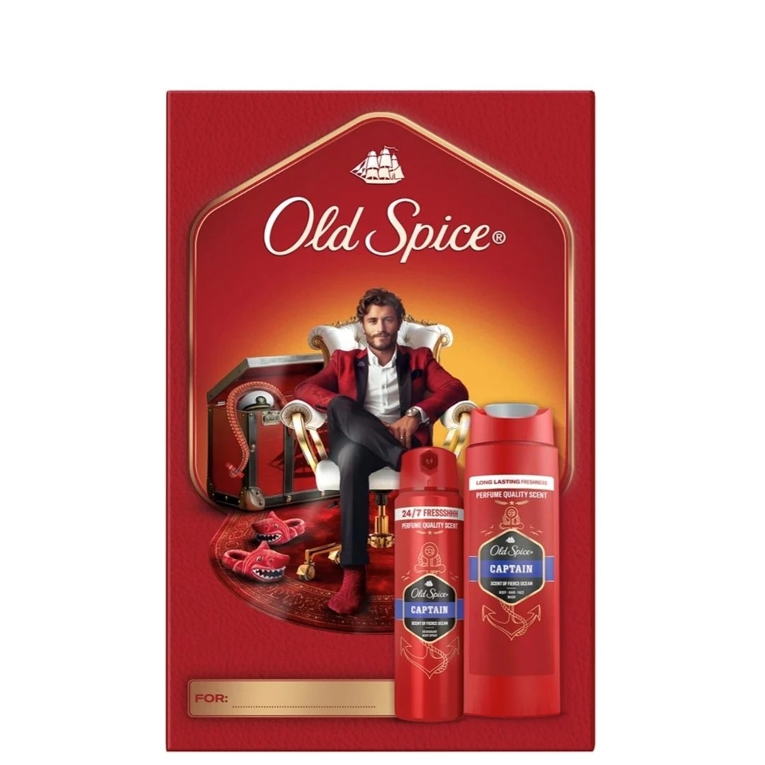 Old Spice Captain, Sportfan Set gel za tuširanje, 250ml + dezodorans, 50ml-150ml - Akcija u trgovini Konzum