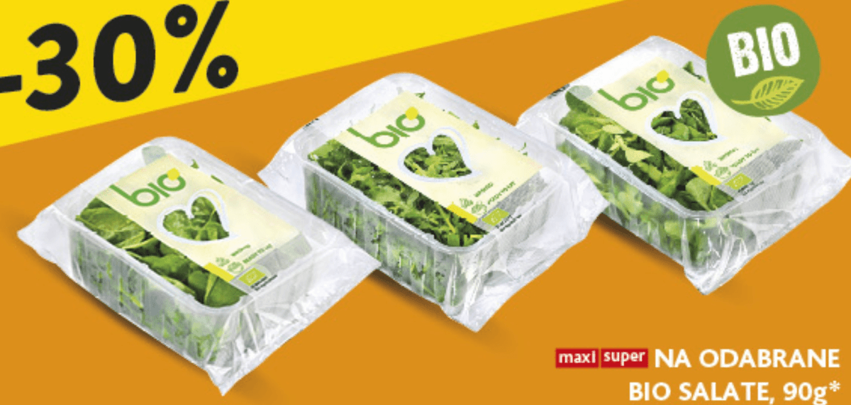 Odabrane BIO salate 90g - Akcija u trgovini Konzum
