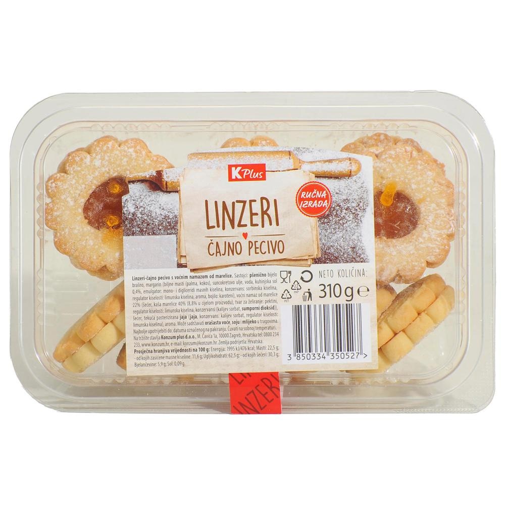 K Plus Linzeri 310g - Akcija u trgovini Konzum