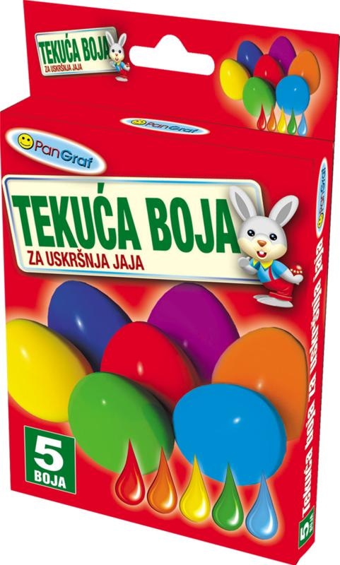 Tekuća boja za uskršnja jaja 5 BOJA PanGraf - Akcija u trgovini Studenac