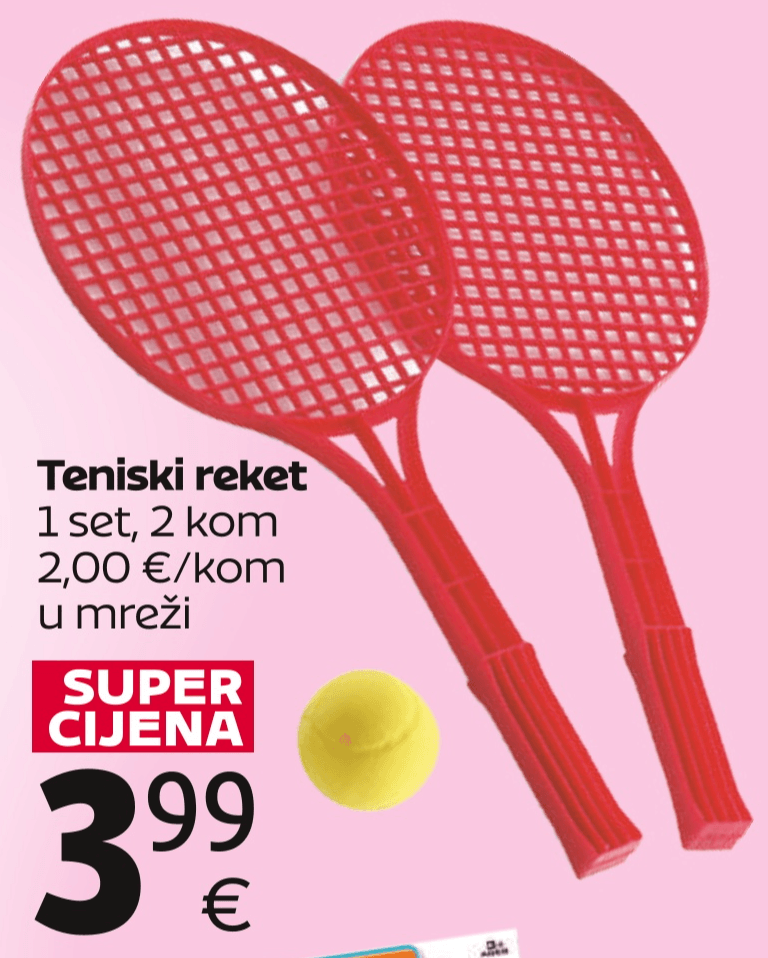 Teniski reket 1 set, 2 kom - Akcija u trgovini Tommy