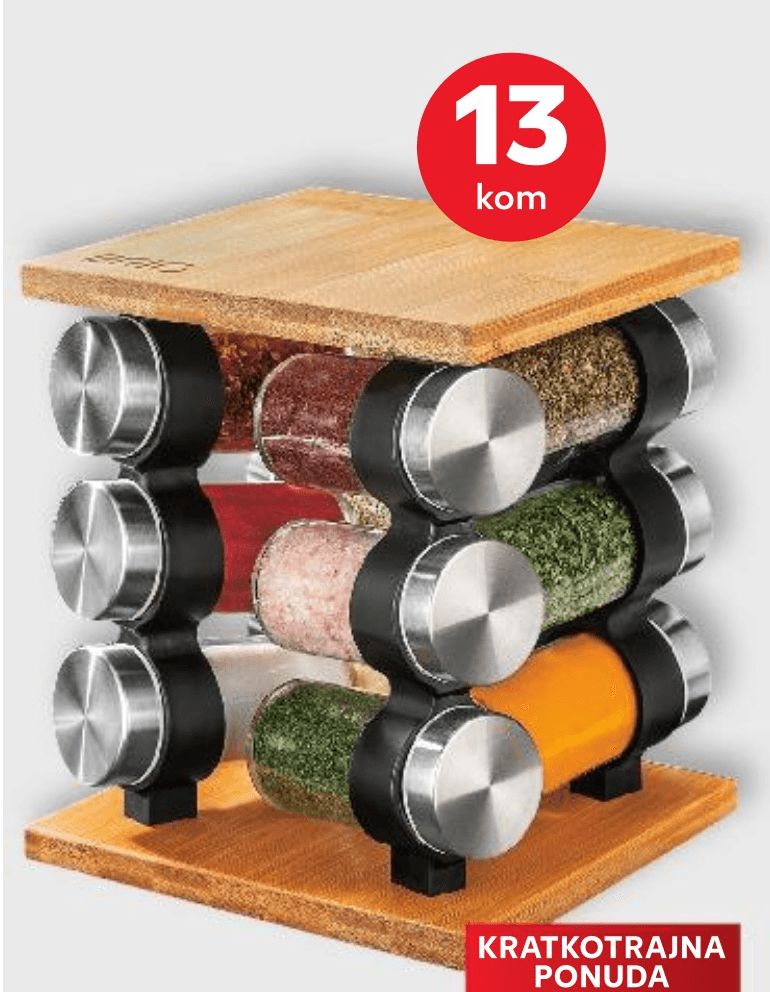 Stalak za začine s 12 posudica, svaka zapremnine cca. 90 ml - Akcija u trgovini Kaufland