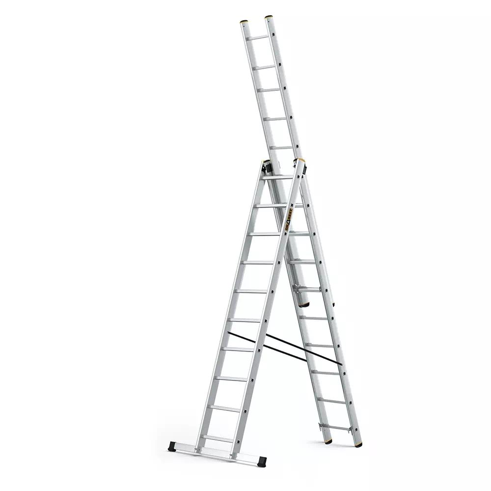 Ljestve aluminijske 3x10 gazišta trodijelne 3x10 gazišta Akcija u trgovini Alles