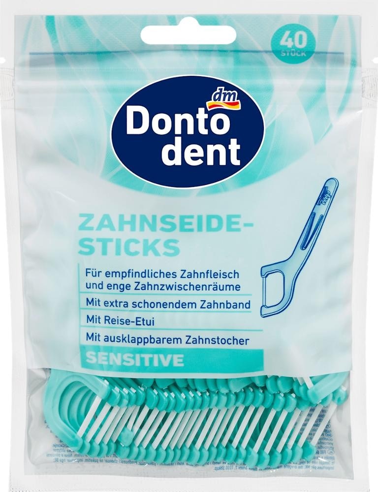 Dontodent konac za zube na držaču Sensitive 40 kom. Akcija u trgovini Dm