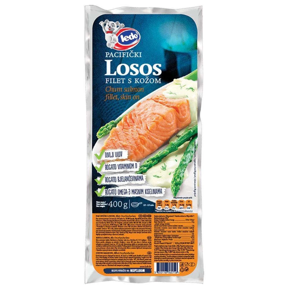 Ledo Crni Bakalar, Losos Filet s kožom 400 g - Akcija u trgovini Studenac