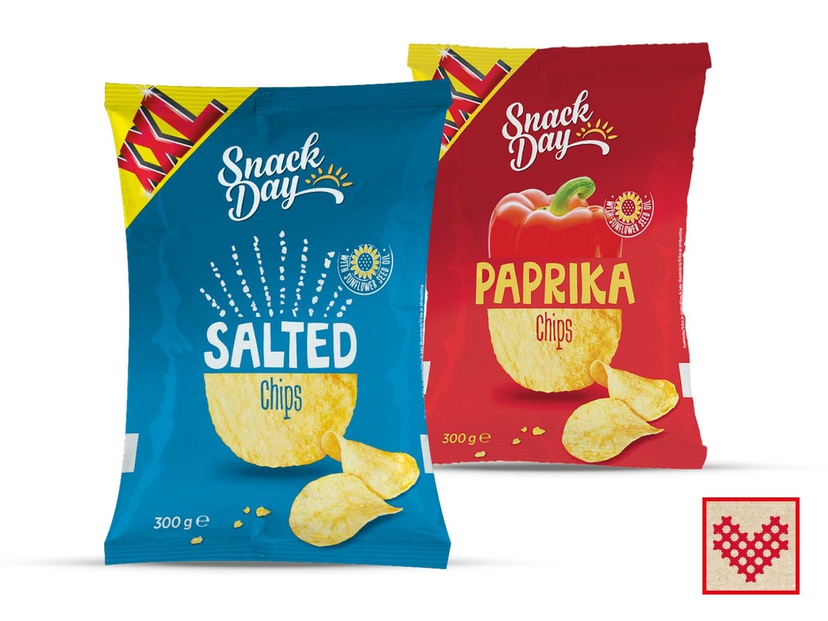 Snack Day Čips slani ili s paprikom XXL 300 g - Akcija u trgovini Lidl