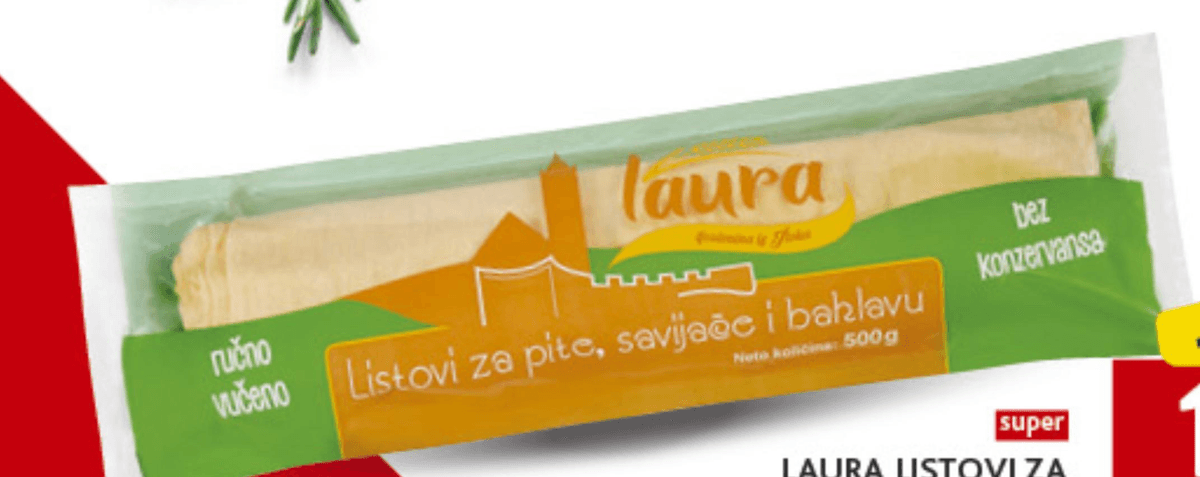 Laura Listovi za pite i savijače 500g - Akcija u trgovini Konzum
