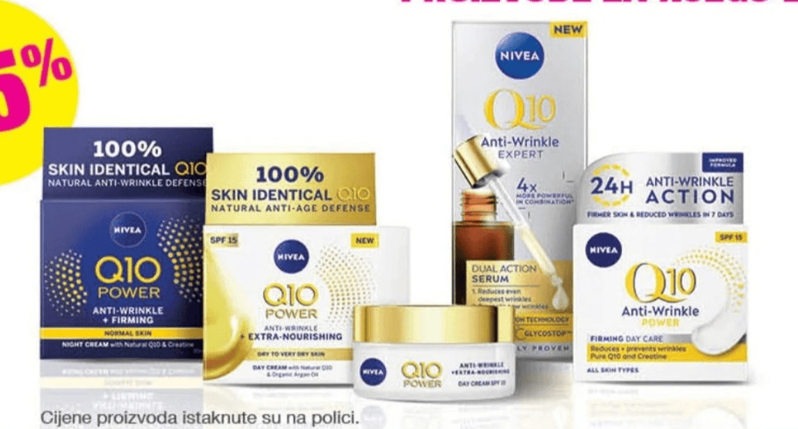 Odabrani Nivea Q10 proizvodi za njegu lica - Akcija u trgovini Bipa