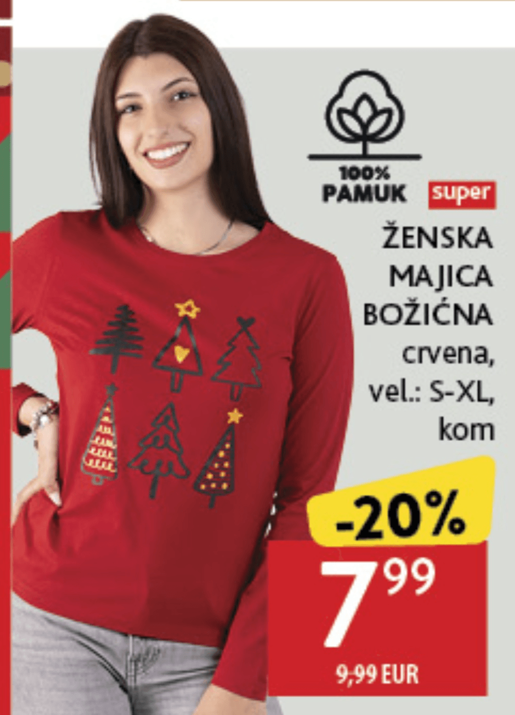 Ženska majica Božićna - Akcija u trgovini Konzum