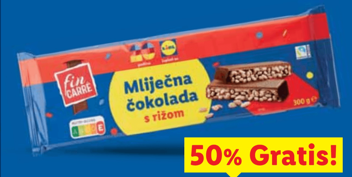 FIN CARRÉ Mliječna čokolada 300 g - Akcija u trgovini Lidl