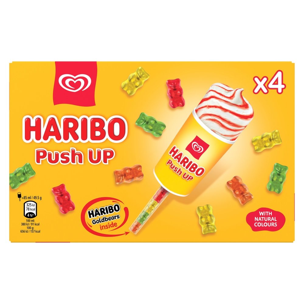 Sladoled Haribo Push Up 4x85ml, 340ml - Akcija u trgovini Konzum