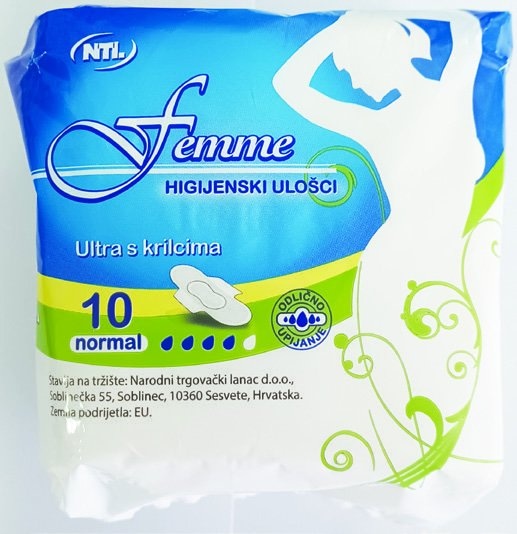 Ulošci higijenski Femme ultrawings normal 10 kom - Akcija u trgovini NTL