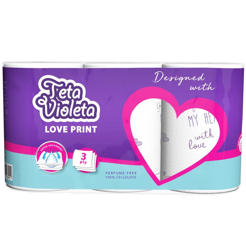 Ubrus Teta Violeta Love Print 3 role - Akcija u trgovini Boso