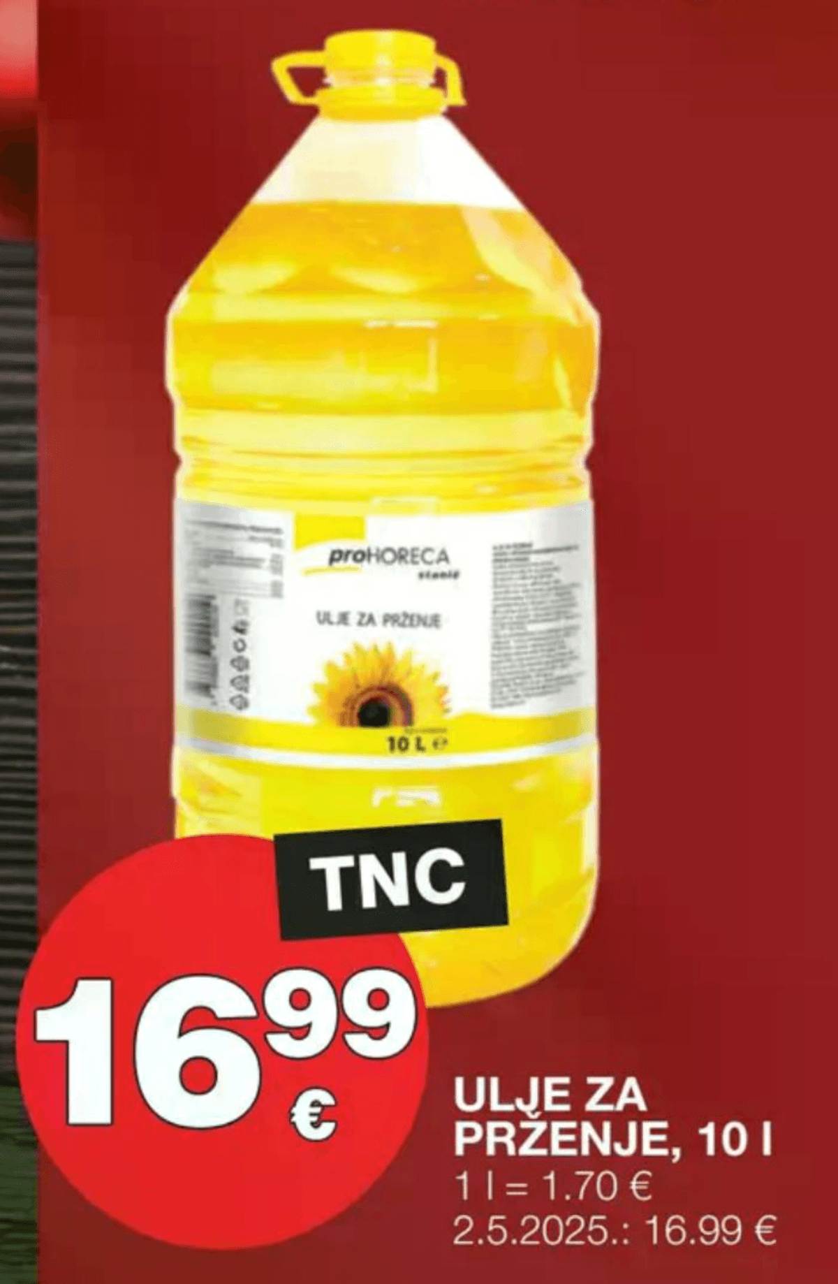 proHORECA Ulje za prženje 10 l - Akcija u trgovini Stanić Diskont