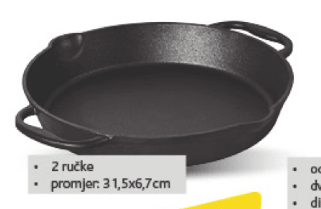Tava od lijevanog željeza kom - Akcija u trgovini Konzum