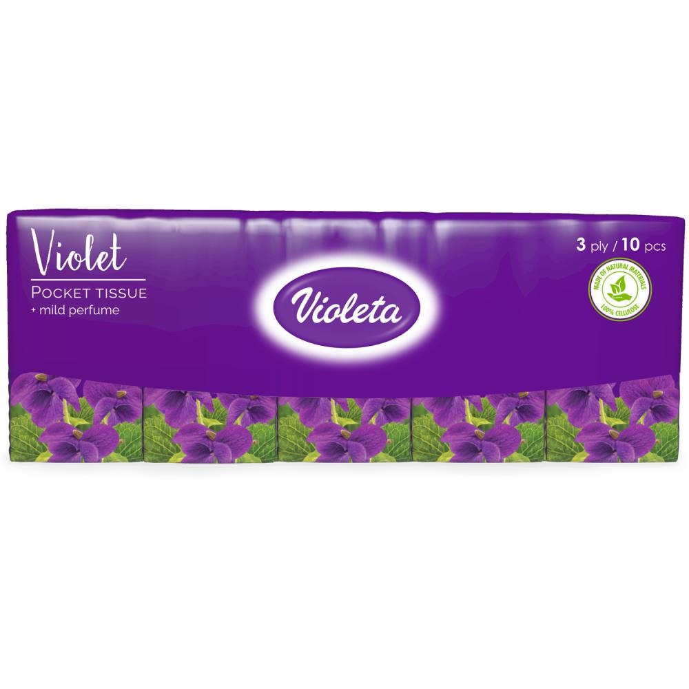 Violeta troslojne papirnate maramice 10x10kom., 100kom. - Akcija u trgovini Dm