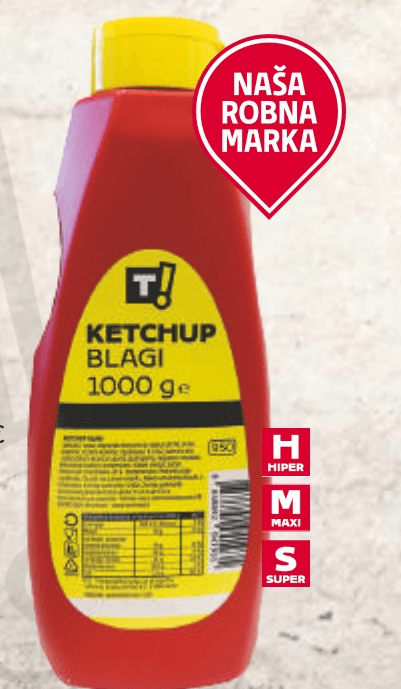 T! Kečap 1 kg - Akcija u trgovini Tommy