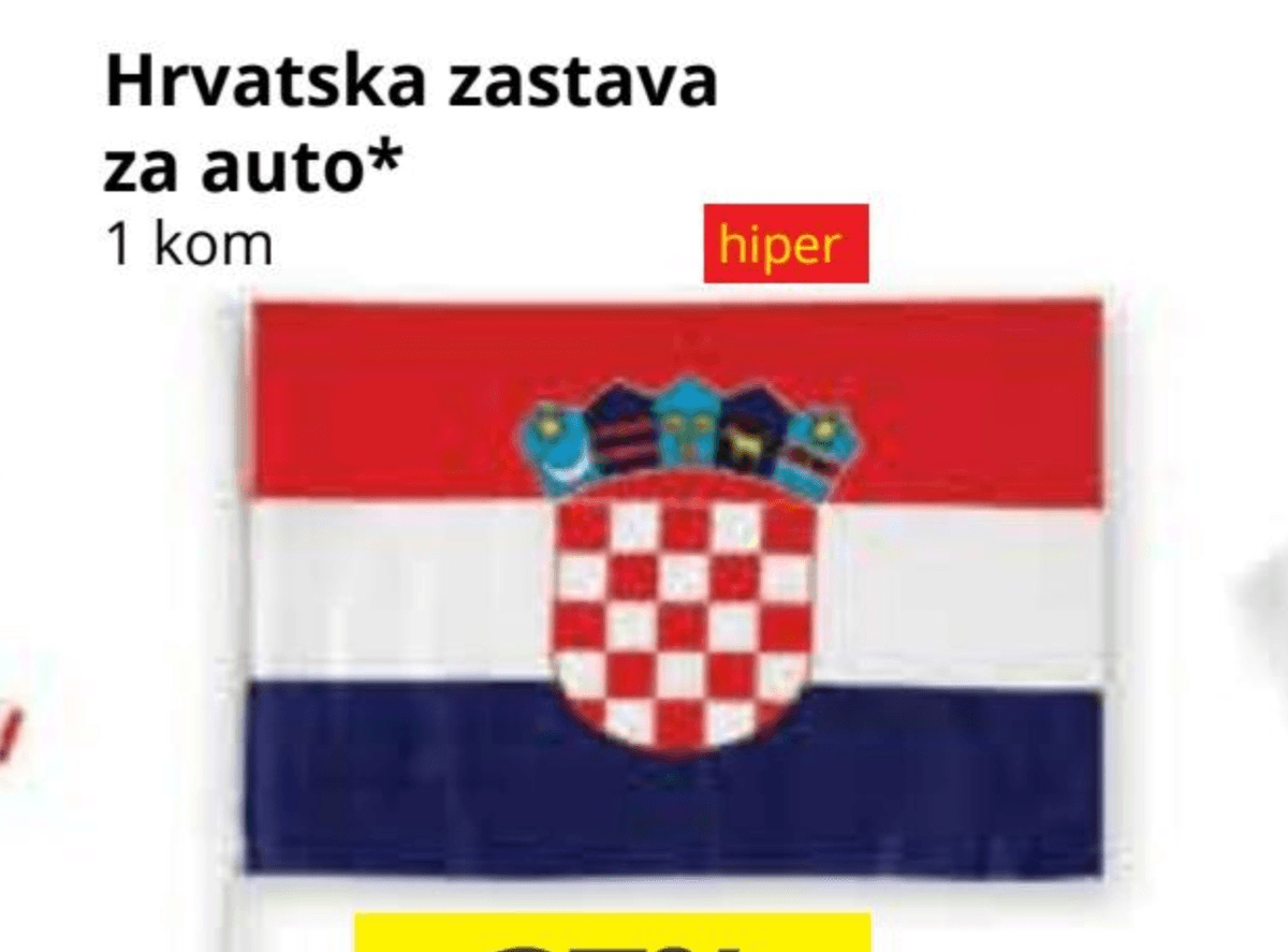 Hrvatska zastava za auto 1 kom - Akcija u trgovini Ribola
