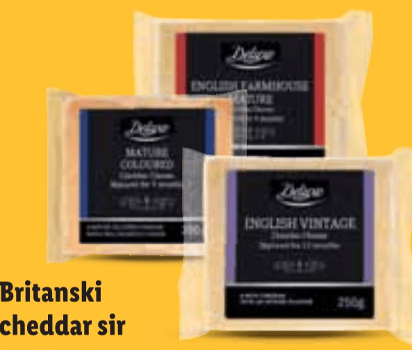 Britanski cheddar sir 250 g Deluxe - Akcija u trgovini Lidl