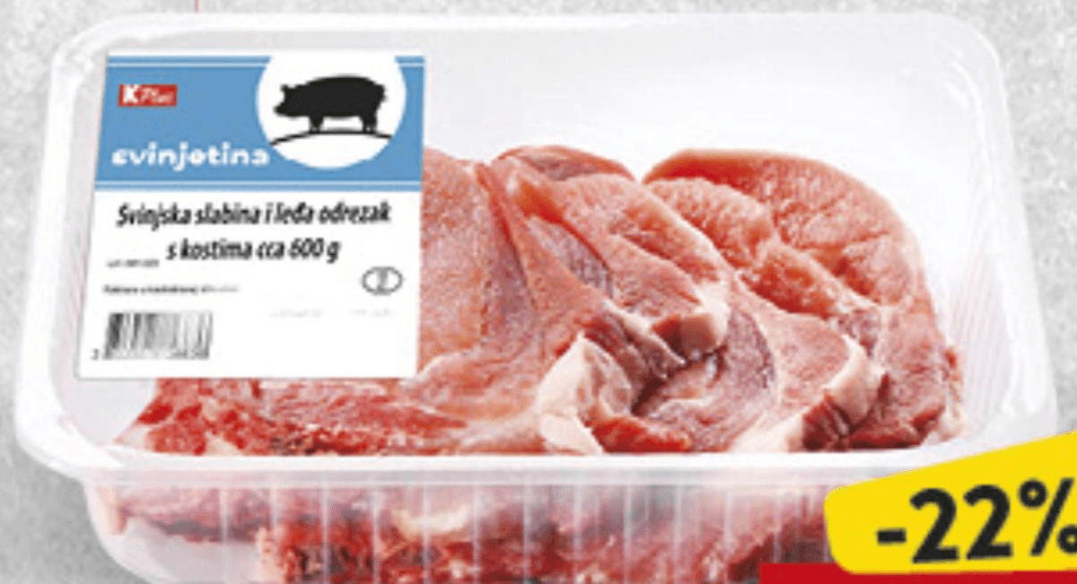 K Plus Svinjska slabina i leđa cca 600g - Akcija u trgovini Konzum