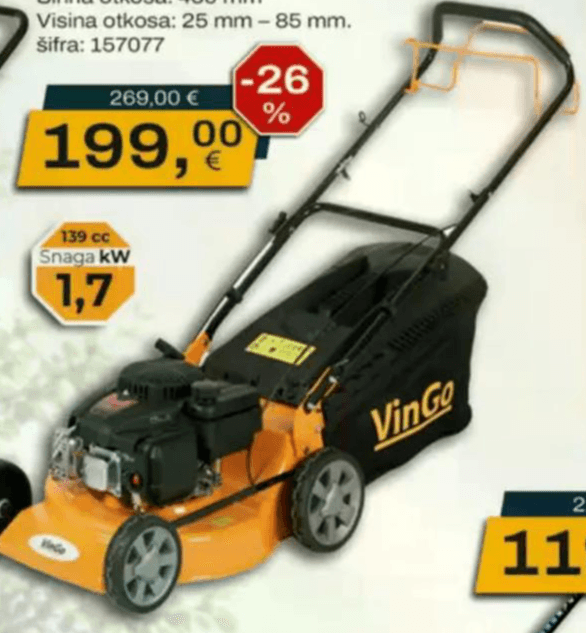 Kosilica morotna L139 SMH VINGO - Akcija u trgovini Vinkoprom