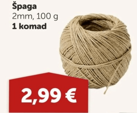 Špaga 100 g - Akcija u trgovini Boso