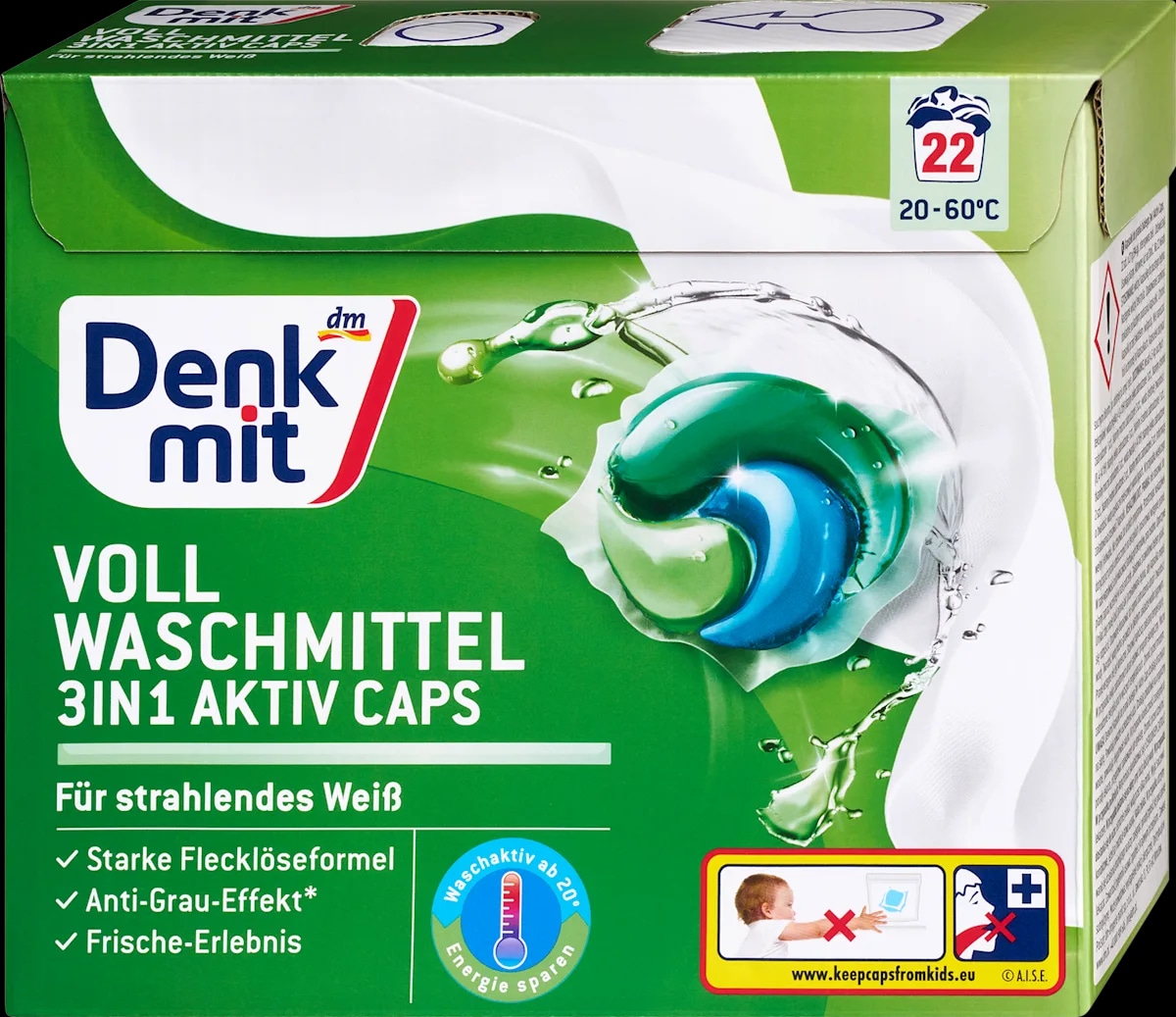 Denkmit kapsule za pranje bijelog rublja 3u1 22 pranja/22 kom Akcija u trgovini Dm