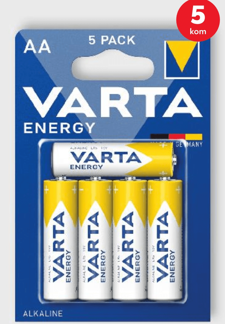Baterije Energy AA ili AAA pakiranje 5 kom Varta Akcija u trgovini Kaufland