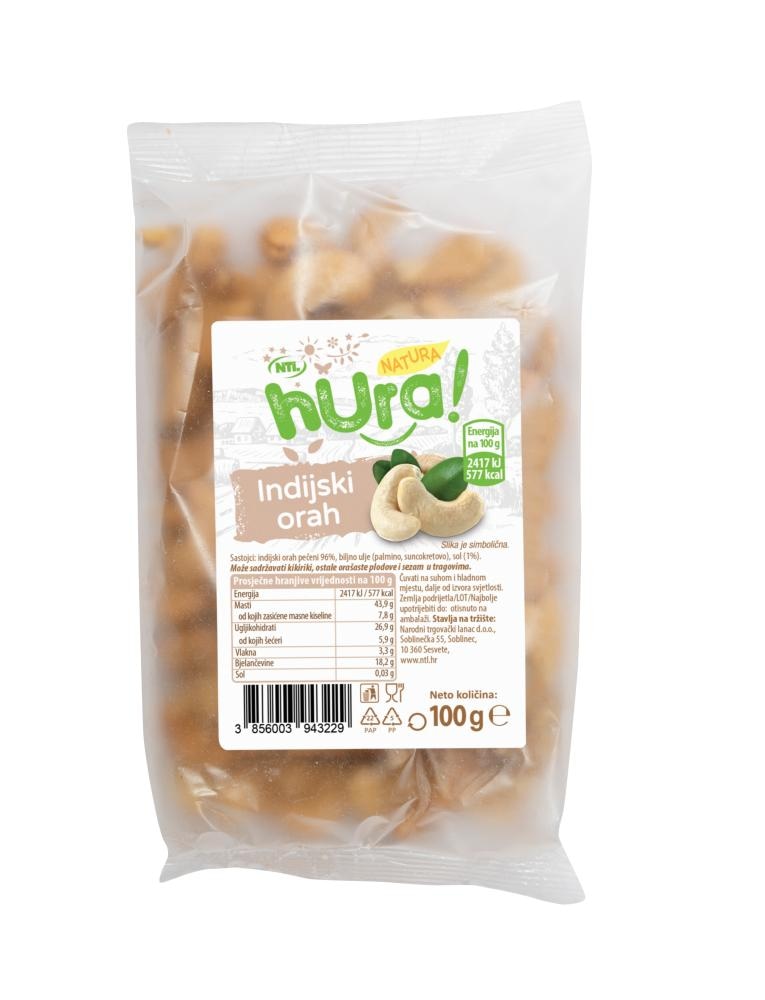 Indijski orah 100 g HURA NATURA - Akcija u trgovini NTL