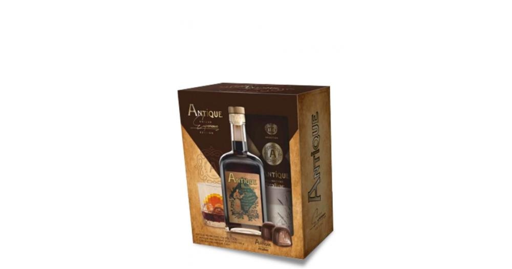 Poklon paket Badel Antique 0,7 l + praline 158 g + čaša - Akcija u trgovini KTC