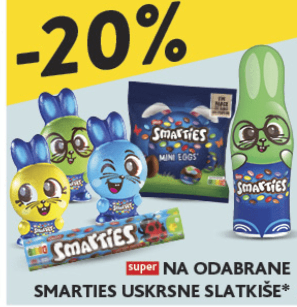 Odabrani Smarties uskršnji slatkiši - Akcija u trgovini Konzum