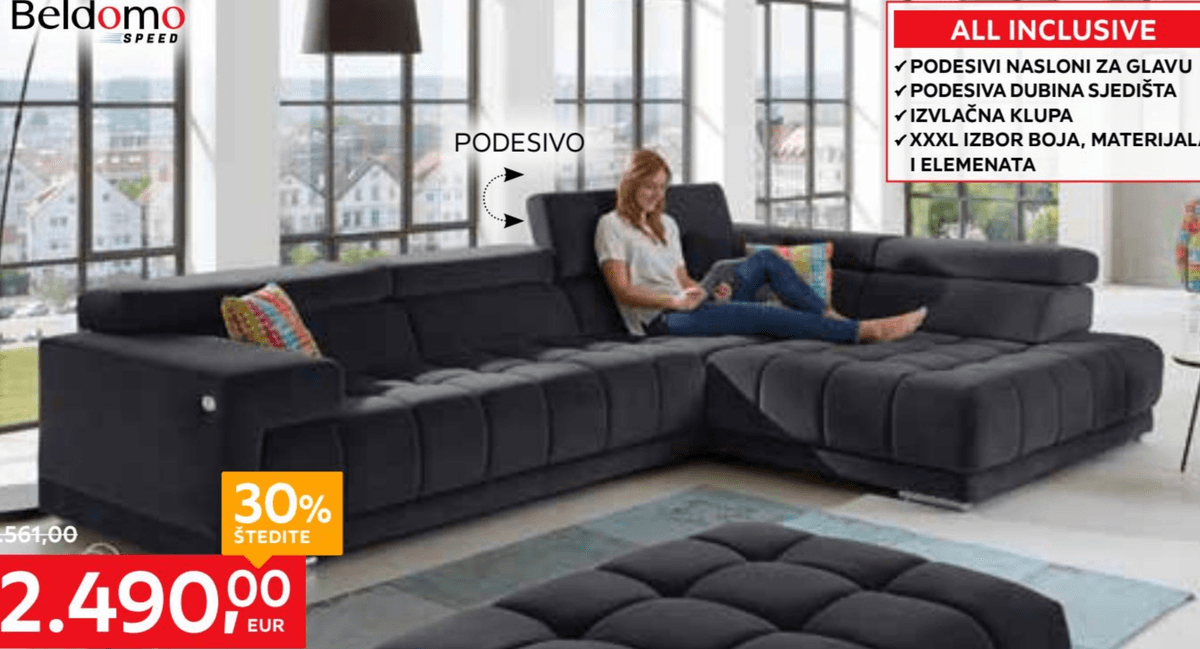 Sjedeća garnitura Spliff Beldomo SPEED - Akcija u trgovini Lesnina