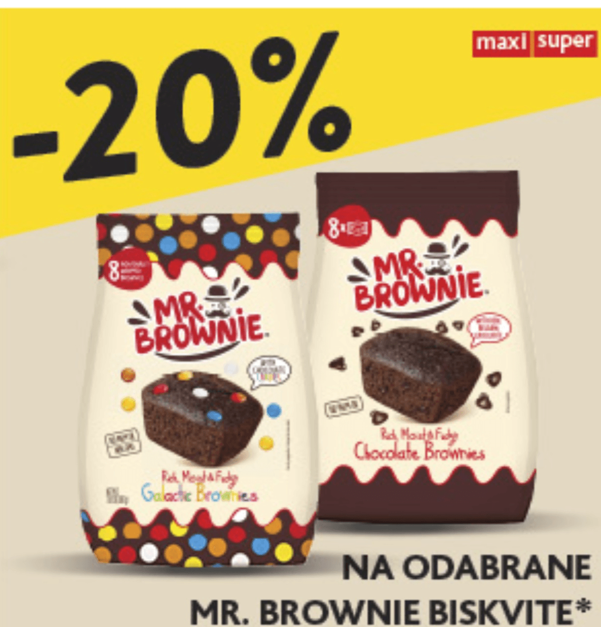 Odabrane Mr. Brownie biskvite - Akcija u trgovini Konzum