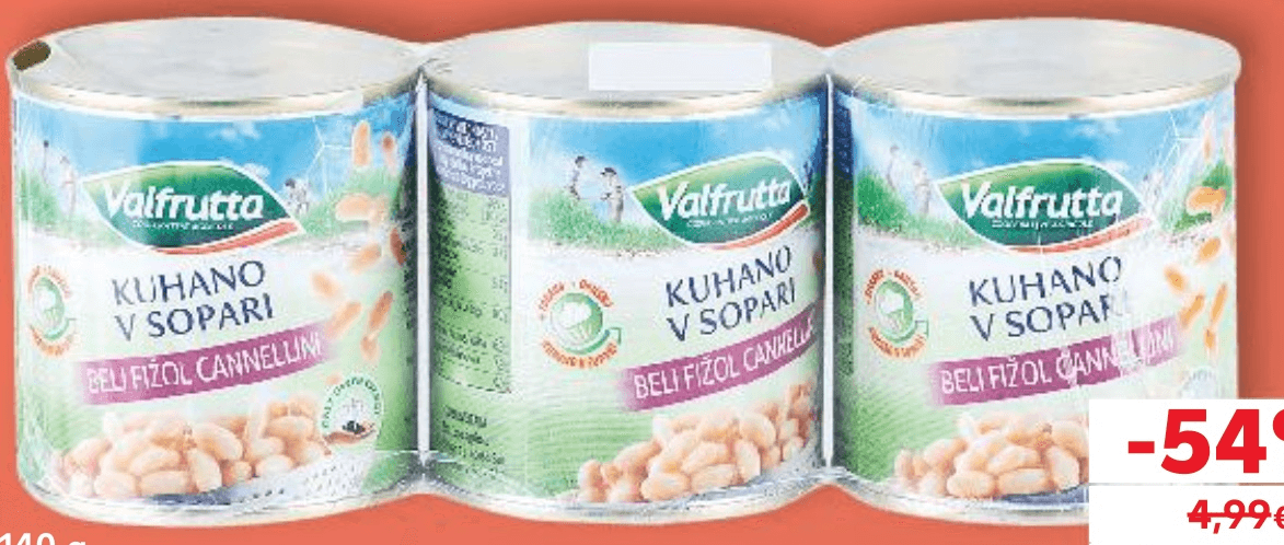 Valfrutta Bijeli grah 3 x 150 g - Akcija u trgovini Kaufland