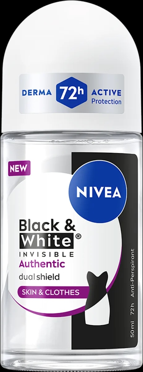 Nivea Black&White Authentic deo roll-on 50 ml - Akcija u trgovini Dm
