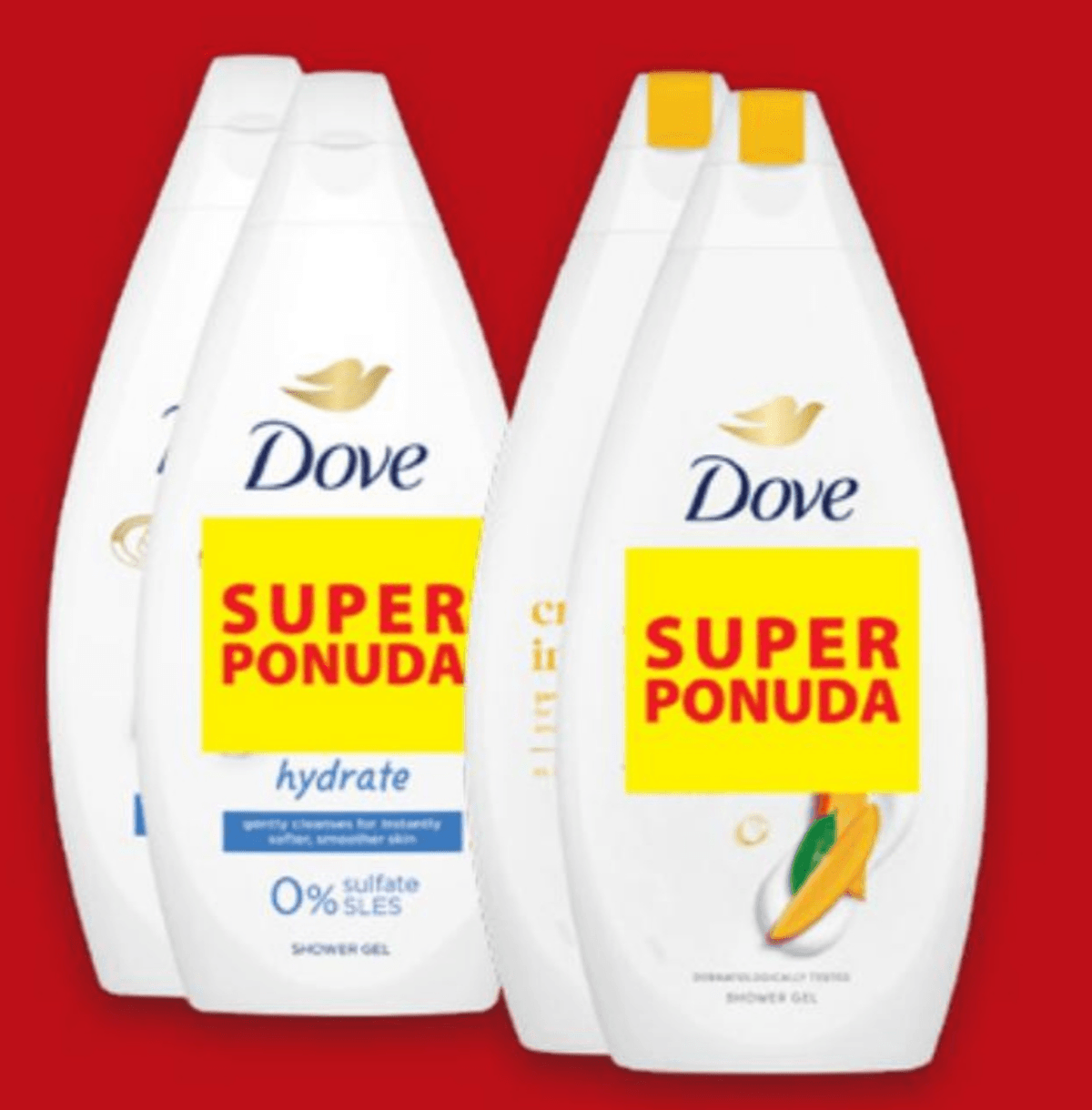 Gel za tuširanje 2 x 450 ml Dove - Akcija u trgovini Spar