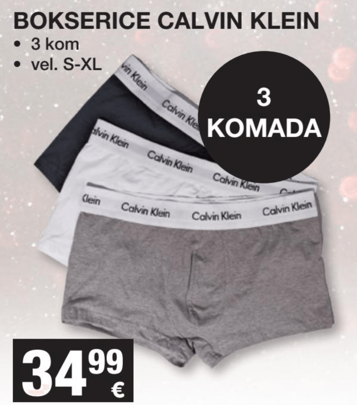 Bokserice Calvin Klein 3 kom - Akcija u trgovini Interspar