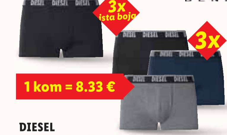 DIESEL Muške bokserice 3 komada u setu - Akcija u trgovini Lidl