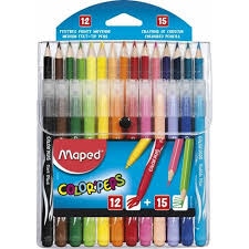 Maped Colorpeps 15 drvenih bojica + 12 flomastera - Akcija u trgovini Mueller